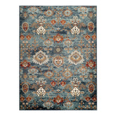 2' x 3' Teal Blue Oriental Power Loom Area Rug With Fringe